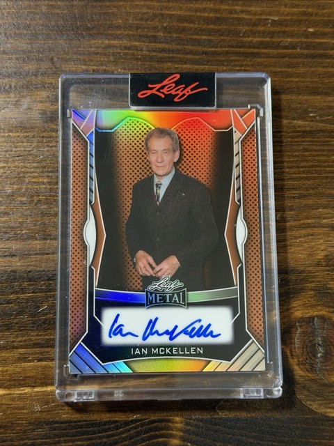 Ian McKellen Auto 2025 Leaf Metal Authentics /30 Prismatic Orange Gandalf