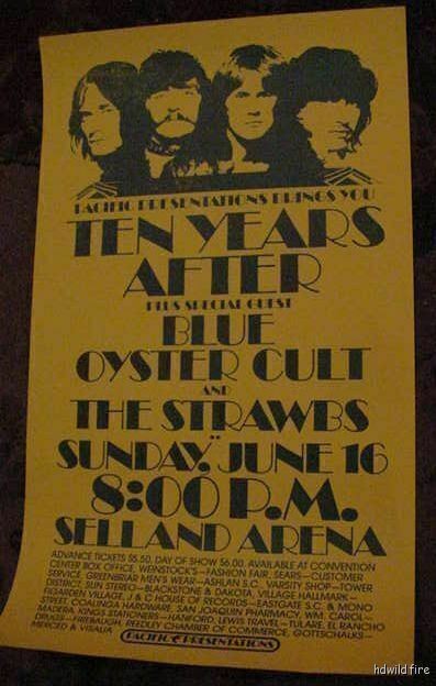TEN YEARS AFTER ALVIN LEE 1974 70's TOUR  SC CONCERT POSTER art THE STRAWBS   