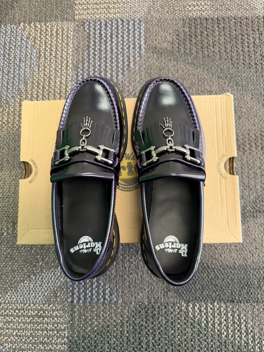 Dr Martens ADRIAN Bone Snaffle Charm Leather Tassel Loafers Men's
