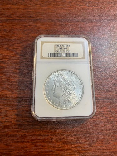 1883-O Morgan Silver Dollar PCGS MS64 Choice Uncirc Key Date Luster - Lot #44