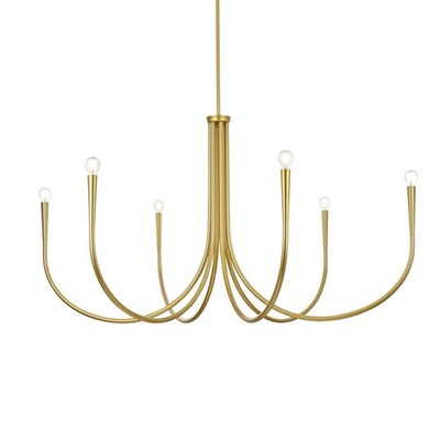Elegant Lighting LD722D50 Layne 6 Light 50''W Taper Candle Style - Brass