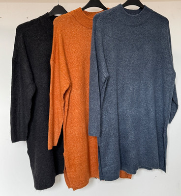 Damen Neu Ex Yours Rollkragen Oversize Pullover Kleid Größe 114 -36