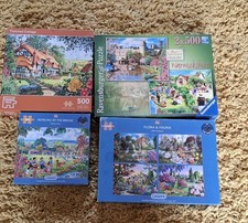 Jigsaw Bundle 500 Piece X 8 Gibsons & Corner Piece Floral Outdoors Flora & Fauna