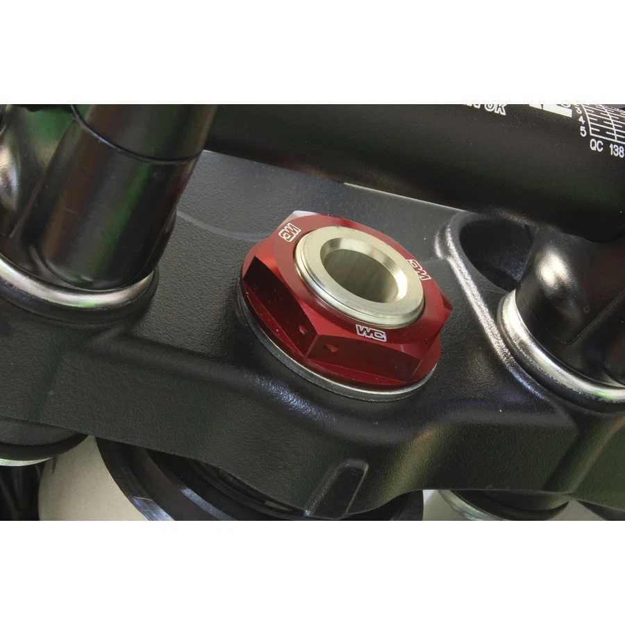 Tuerca de vástago de dirección Works Connection - roja 24-305 Foto 2 de 4