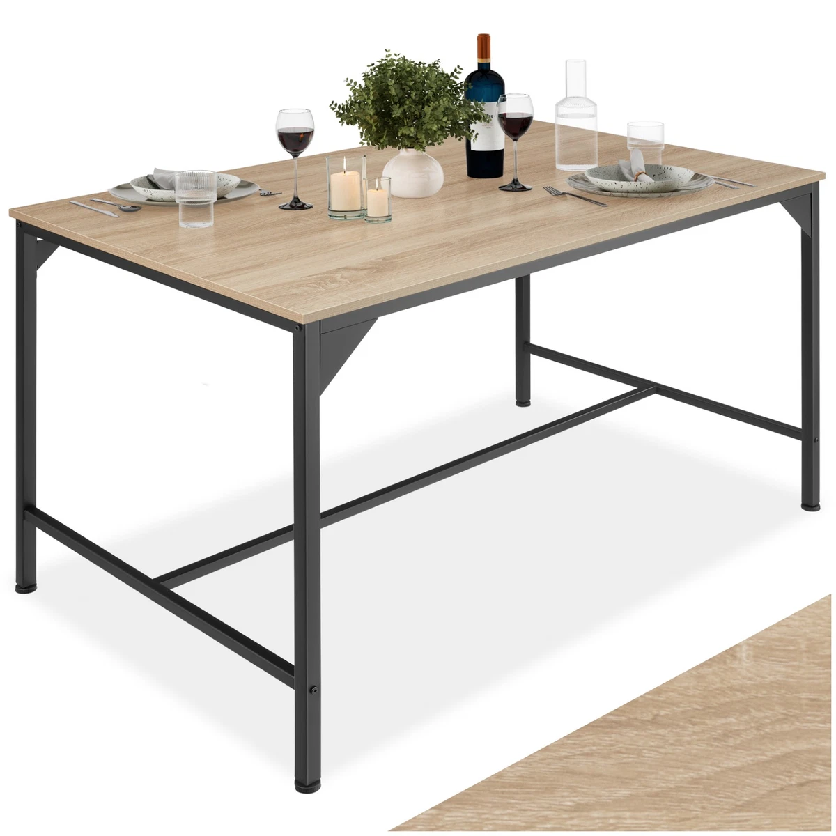 Runder Tisch Zante ZA8, 120 Cm, Geriffelte Unterseite (Schwarz