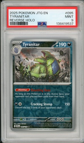2025 Pokemon Journey Together Tyranitar Reverse Holo #095 PSA 9