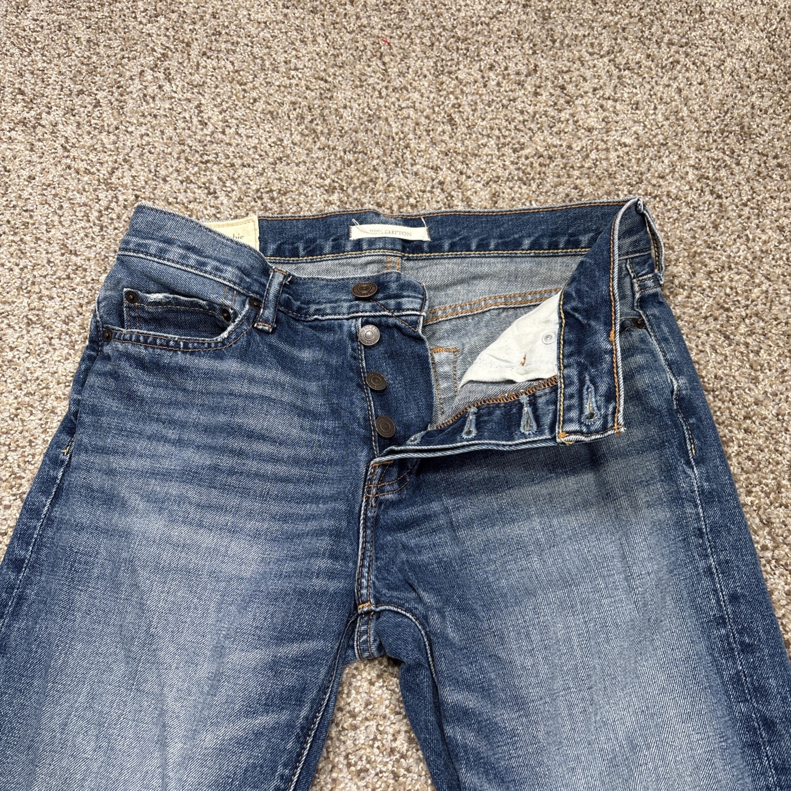 Abercrombie Fitch Jeans Mens 28x30 Blue Denim Classic Straight Button Fly 30x29 - View 2