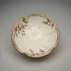 Antique Porcelain Footed Bowl Handpainted Pink Roses "Nippon" Era Beautiful 
