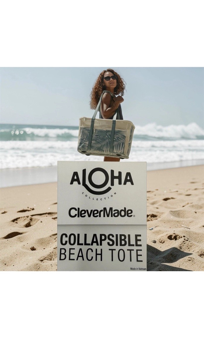 Aloha Collection CleverMade Costco Collapsible Beach Tote Bag