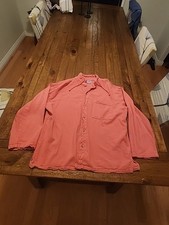 Vintage Sea Breeze Mens XL 100% Cotton Beach Shirt Radical Pink Made In U.S.A 