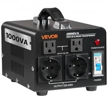 VEVOR Voltage Converter Transformer,1000VA,Heavy Duty Step Up/Down Power Transfo
