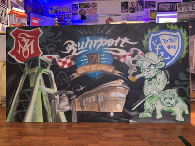 Leinwand Bild Grafitti Bochum Ruhrpott Marten Reckmann Berlin 2,20x1,18 m