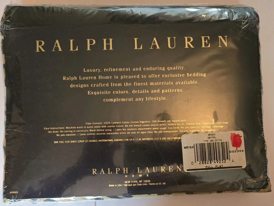 NUEVO~ Sábana plana completa con estampado de leopardo guepardo Aragón Ralph Lauren Foto 2 de 4