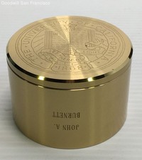 Engraved Brass Tiffany & Co. Swiss Quartz Cal UC Berkeley Travel Alarm Clock