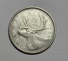 1964 Canada 25 Cents Elizabeth II - .800 Fine Silver - .1500 ASW - KM 52 - Nice