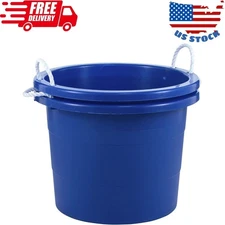 Easy-Access Storage Rope Handle Tub, 19 Gallon, Blue, 2 Count