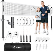 Badminton Set for Backyard - Outdoor Net, 4 Rackets, 4 Shuttlecocks  Bag