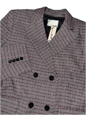 WE-AR4 Double B Blazer L Black Red Houndstooth Check Textured Made In USA NEW