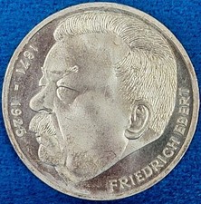Münzen 5 DM 1975 Silber 625 Gedenkm. 50 Todest. von Friedrich Ebert in Kapsel se
