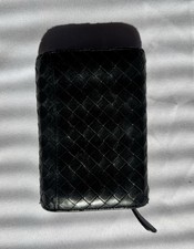 Bottega Veneta Black Lambskin Intrecciato Trifold Wallet
