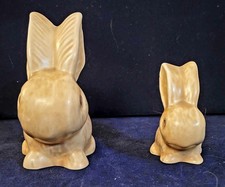 Pristine Vintage SylvaC Bunny Rabbit Pair - Beige Matte No 990 & Small Unmarked