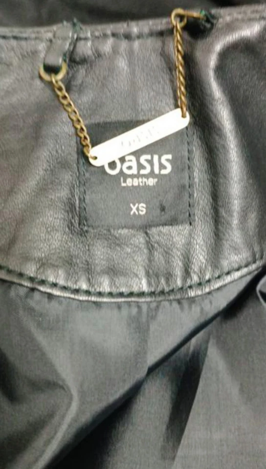 Chaqueta cascada de cuero Oasis para mujer talla XS Foto 2 de 4