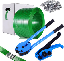Pallet Strapping Kit with 5/8" Polyester Strapping Coil and Dispenser Box Heavy