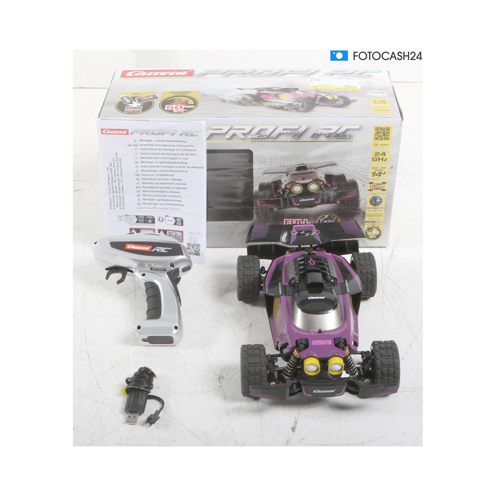 Carrera RC Car 2.4GHz Purple Rocket -PX- Carr + Defect (288903)