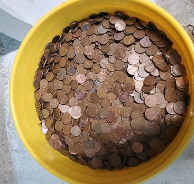 5lbs. Copper Cent Penny Coin. Bulk Lot 1959 to 1981 Estate Sale Find