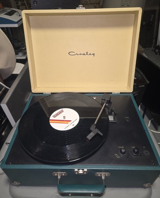 Crosley CR6249A USB Turntable Vinyl Record Player Teal/Cream TESTED