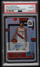 2022 Donruss Rated Rookie Choice Signatures Shaedon Sharpe #207 PSA 10 Auto 3e0