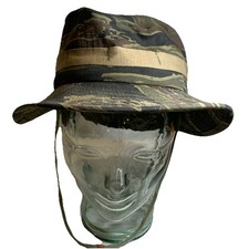 Vintage Tiger Stripe Boonie Hat Small Camo Military Style Vietnam Era Look