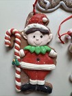 Set/3 Candy Cane Gingerbread House Cookie Christmas Ornament Baker Kitchen Decor — photo 2