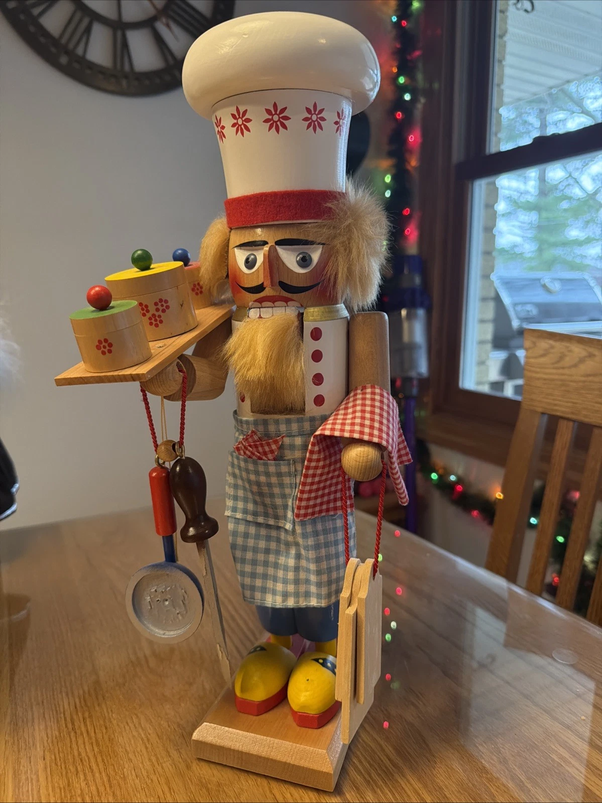 Original Vintage Steinbach “Big Chef” Nutcracker — 16″ German Wooden Nutcracker