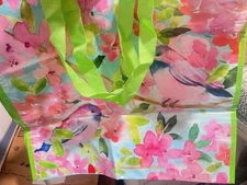 Shopping Gift Bag birds flowers Reusable Tote TJMaxx 19"Hx17"Wx7"D(M12)