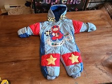 Vintage Boys Girls Baby Fog London Fog Snowsuit Ski Floral Pink 80s/90s 12 M