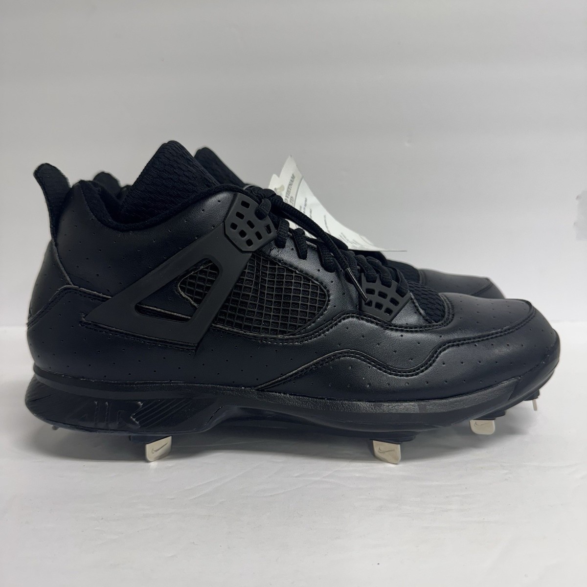 Jordan 4 Retro Baseball Cleat Black/Black Promo Size 11 New With