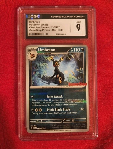 2023 Pokemon Gamestop Umbreon Stamp Promo 130/197 Card OBF CGC 9 Mint