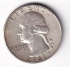1961 Silver Washington Quarter  90% Silver  Circulated Beautiful Condition #1202