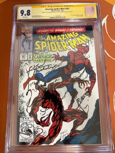 Amazing Spider-man 361 Cgc 9.8 SS Signed Mark Bagley & David Michelinie (2017)