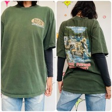 Vintage Green Redneck Sportsman Tee - Novelty Graphic Shirt ' Streetwear - Large