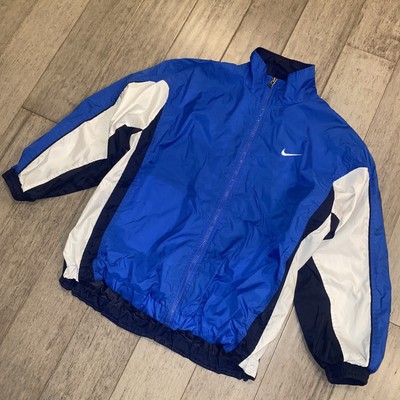 Vtg 90s Jacket NIKE Windbreaker Blue 