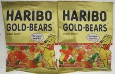 HARIBO Gold Gummi Bears fruit chewy candy gummy a ~ 4oz bag ~ Lot of 2
