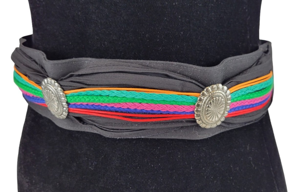 VINTAGE Ginnie Johansen Pink and Purple Western Boho Tie Fringe Concho Belt Ginnie Johansen Women main image 4