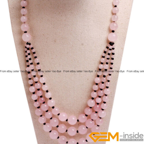 8-12mm Gemstone Round Beaded Fashion Long Necklace For Women 19 Inch Handmade AU - Foto 20 di 82