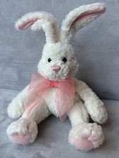 Gund Binker 36045 Easter Bunny Posable Ears White Pink Bow Stuffed Animal