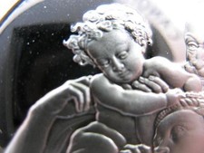 1.3-OZ .925 FRANKLIN MINT SILVER (DONI TONDO) COIN GENIUS OF MICHELANGELO + GOLD