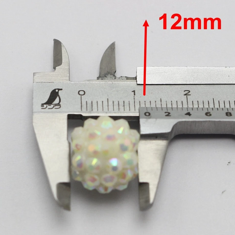 20 piezas cuentas de bola DISCO pavé de diamantes de imitación acrílicos de colores mezclados 14 mm al por mayor Foto 4 de 4