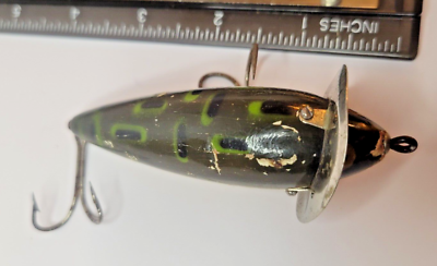 Vintage Heddon 210 Surface Fishing Lure Wood BF Gold Eyes | eBay