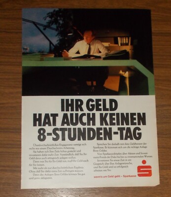 Rare Advertising SAVINGS BANK - Your Money Doesn't Have an 8 Hour Day Advisor 1987 either